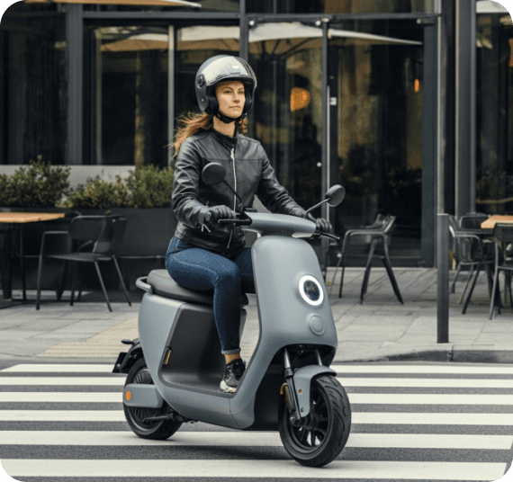 Electric scooter parked